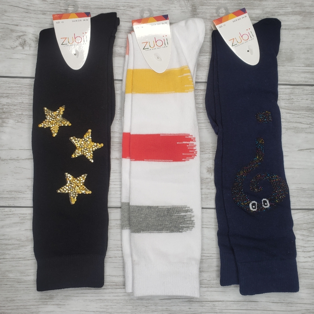 Knee high socks girls kids cute stripe stars